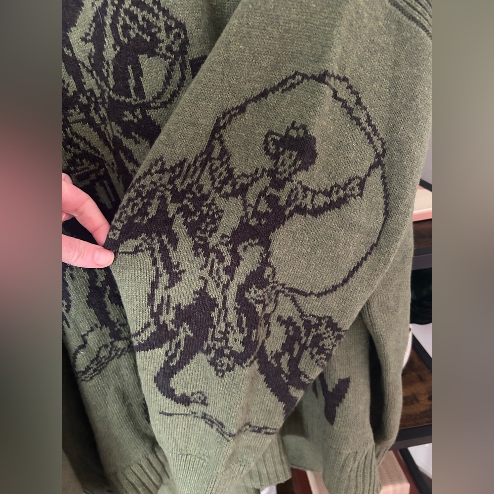 Anthropologie Maeve Oversized Graphic Crew-Neck Sweater Size 2X Western Horse - Picture 10 of 10